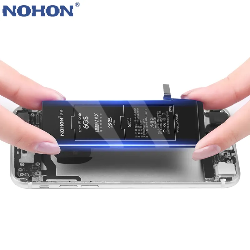 Nohon bateria de lithium para apple iphone 6s, bateria de reposição interna 2225mah