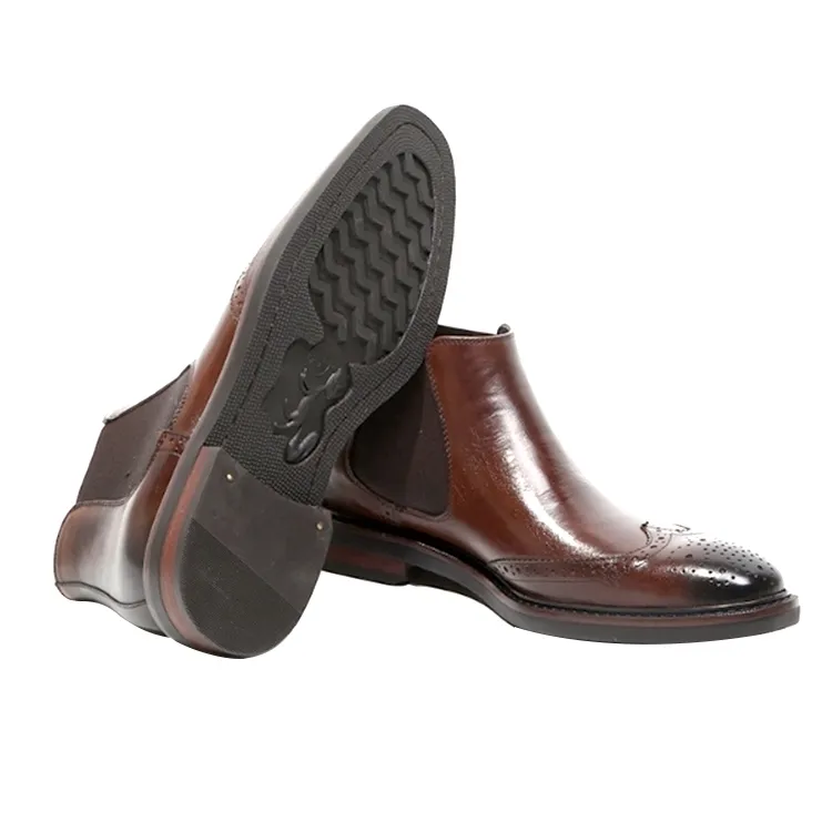 Botas de couro para homens, vestido casual de alta qualidade, preto, marrom, botas de couro redondos, fabricante de sapatos