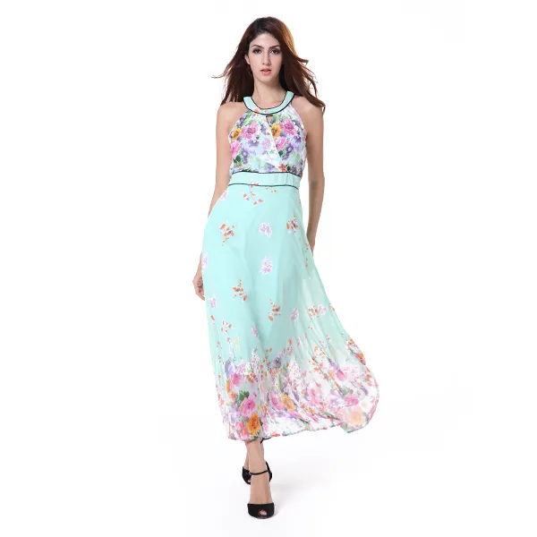Женское повседневное цельное платье с цветочным принтом alibaba express
