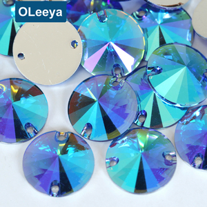 Wholesale Price Prime Round Rivoli 10ミリメートルFlat Back Plastic Stones Light Colorado Topaz AB Resin SewにCrystals GemsためDresses - Product Image 6