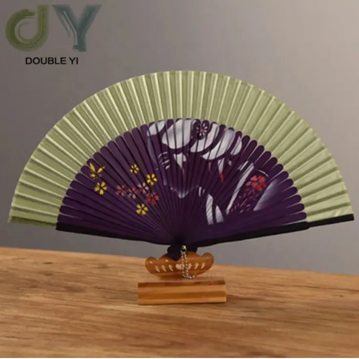 Özel yüksek kaliteli ipek el Fan bambu katlama japon tarzı el fan
