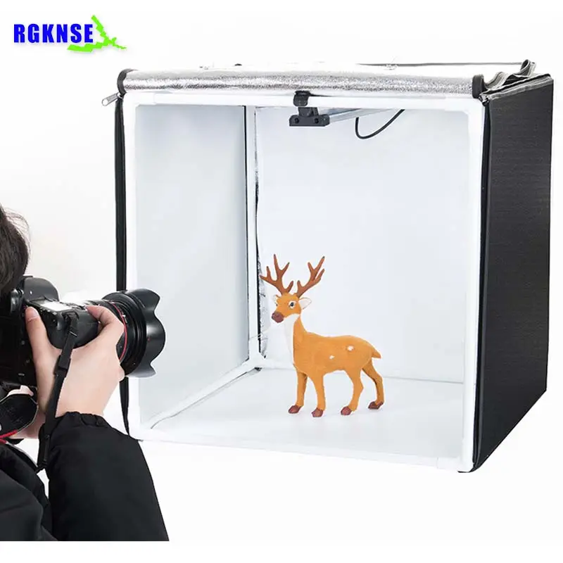 Kit de equipo de fotografía profesional, accesorios de cámara de 60x60x60cm, caja suave de luz led, mini caja de estudio fotográfico de 60cm