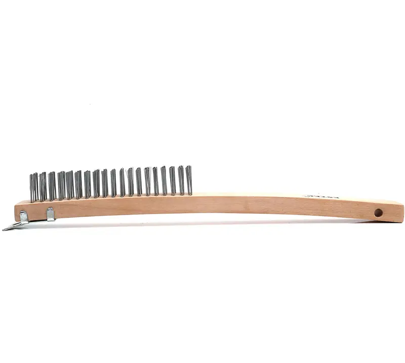 Stainless Steel small Wire Brushes with Long Wooden Handle