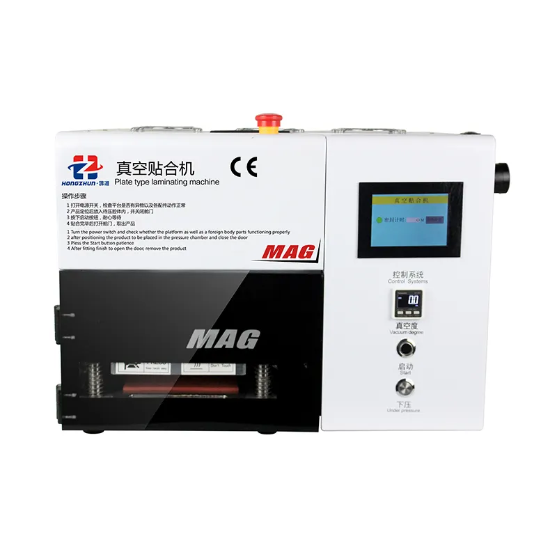 Lcd yenileme makinesi bir + KO MAG 7 inç vakum laminasyon makinesi/hava kabarcık çıkarma makinesi