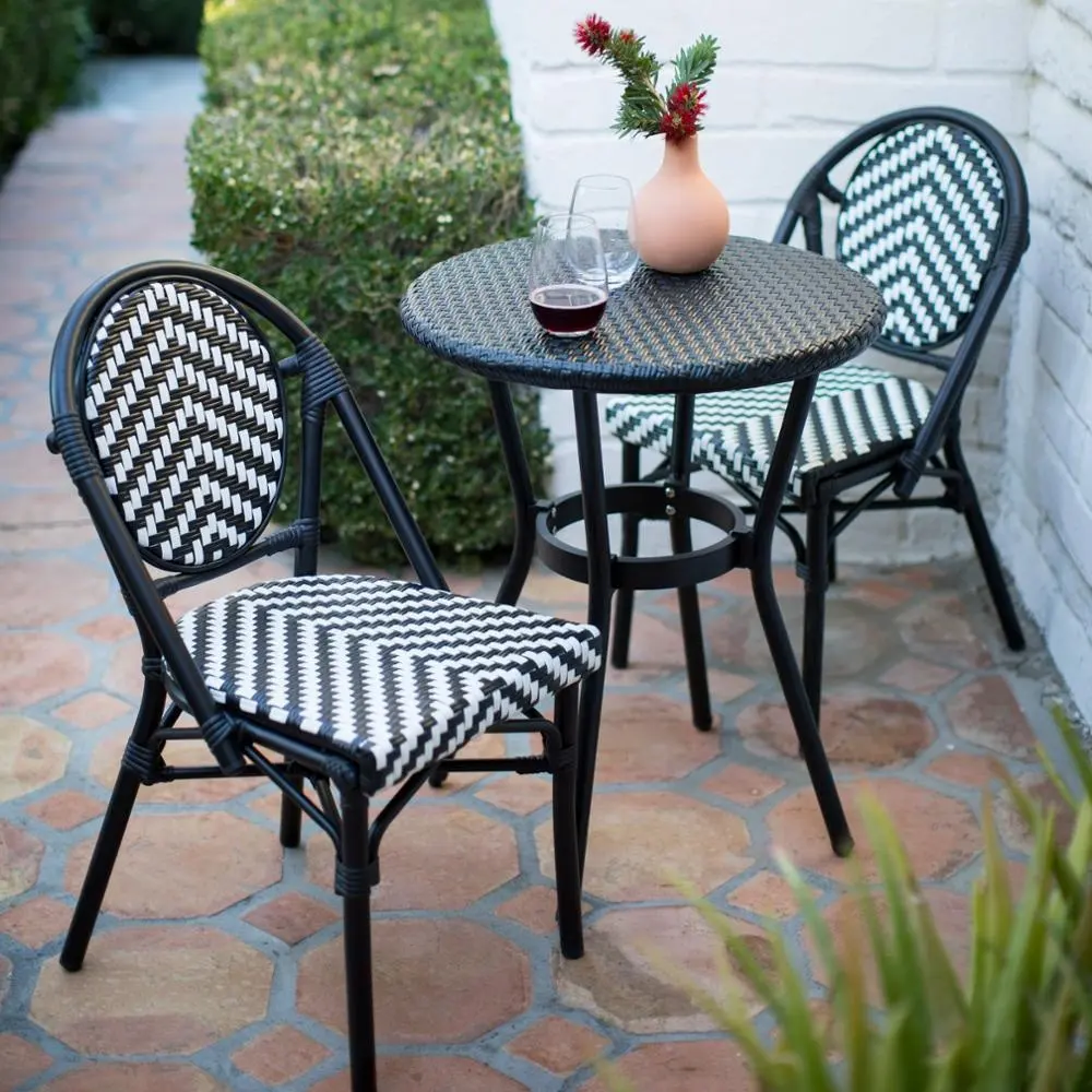 Wicker patio furniture sets outdoor rattan cafe dinnning table restaurant