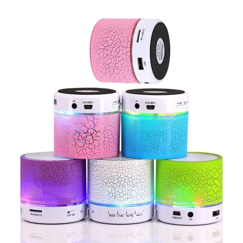 Altavoz 2019 S10 BT, mini altavoz con luz led, altavoz portátil para exteriores con tarjeta TF