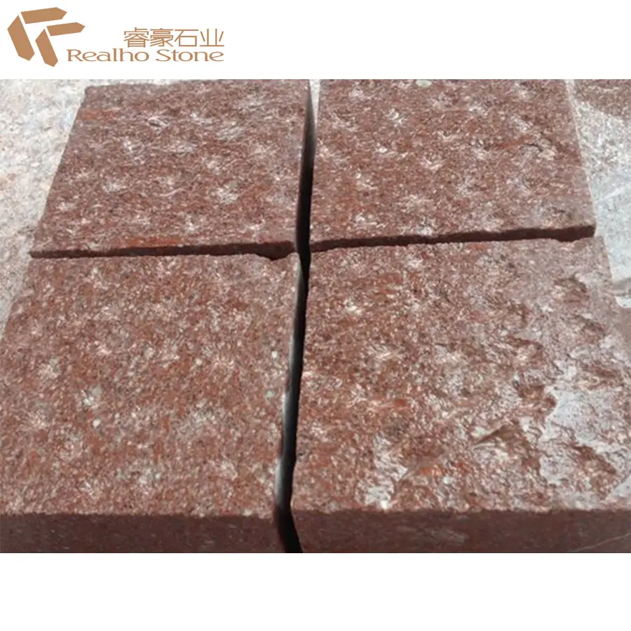 Çin Ucuz Granit Kırmızı Porfir G666 Küp Taş Dış Kat Kaldırım