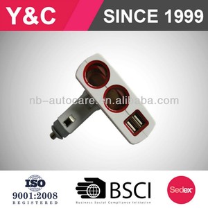 New <strong>Design</strong> 2 Ways <strong>Car</strong> Cigarette Lighter Socket <strong>Adapter</strong> with 3USB