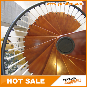Kapalı ahşap adım demir Spiral merdiven - Product Image 3