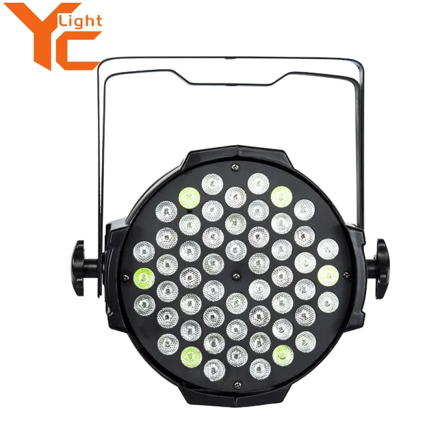 Buona qualità ad alta lumen di uscita dmx 54x3w rgbw led par 64 di luce per uso della fase