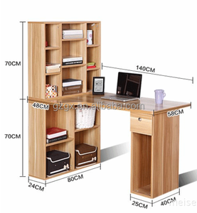 Escritorio individual para ordenador de oficina en casa, estantería de madera, diseño de mesa de estudio, mesa de ordenador escolar para el hogar con estante - Product Image 2