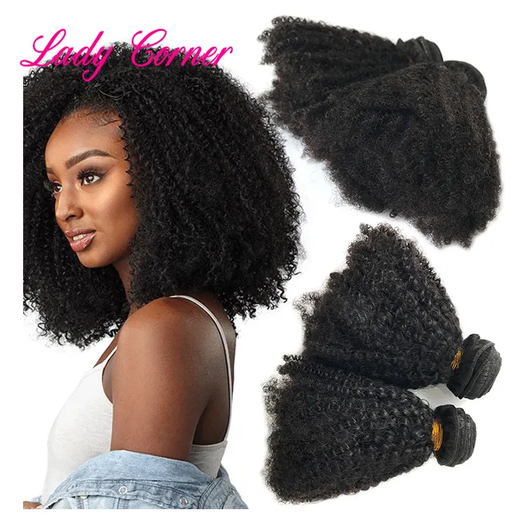 Peinados de pelo para mujeres afroamericanas, cabello humano afro rizado, tejido de cabello humano natural