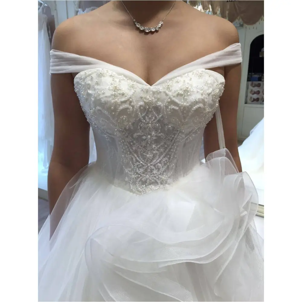 Vestidos de novia formales para mujer, sin hombros, línea A, largo hasta el suelo, personalizados, NW023, 2022