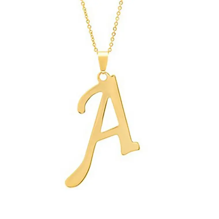 316L Stainless Steel 18K Gold Wholesale Initial Letter Pendant Necklace