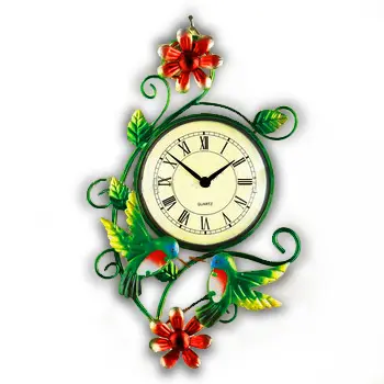 Металлические цветные настенные часы с изображением Колибри, весенние настенные часы с изображением цветов и птиц