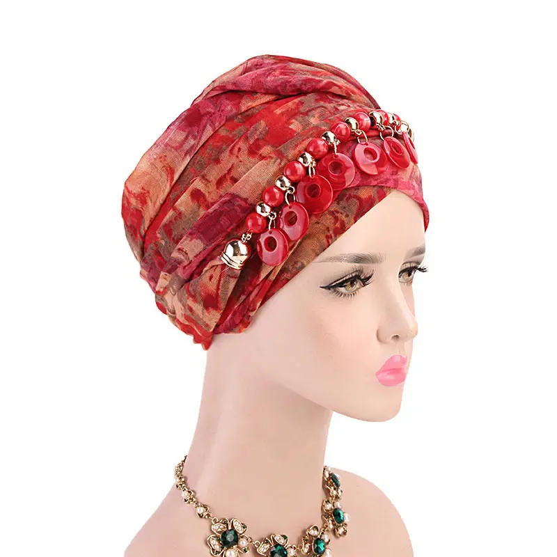 Neue Luxus Schmuck Kopftuch Turban Hijab Voile Quasten Schal Baumwolle Voile Halskette Schals mit Anhänger