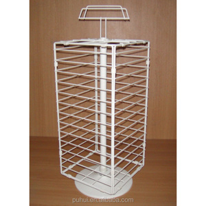 Facce doppie da tavolo in piedi promozione del deposito di filatura di metallo portachiavi regalo novità contatore pegboard display rack