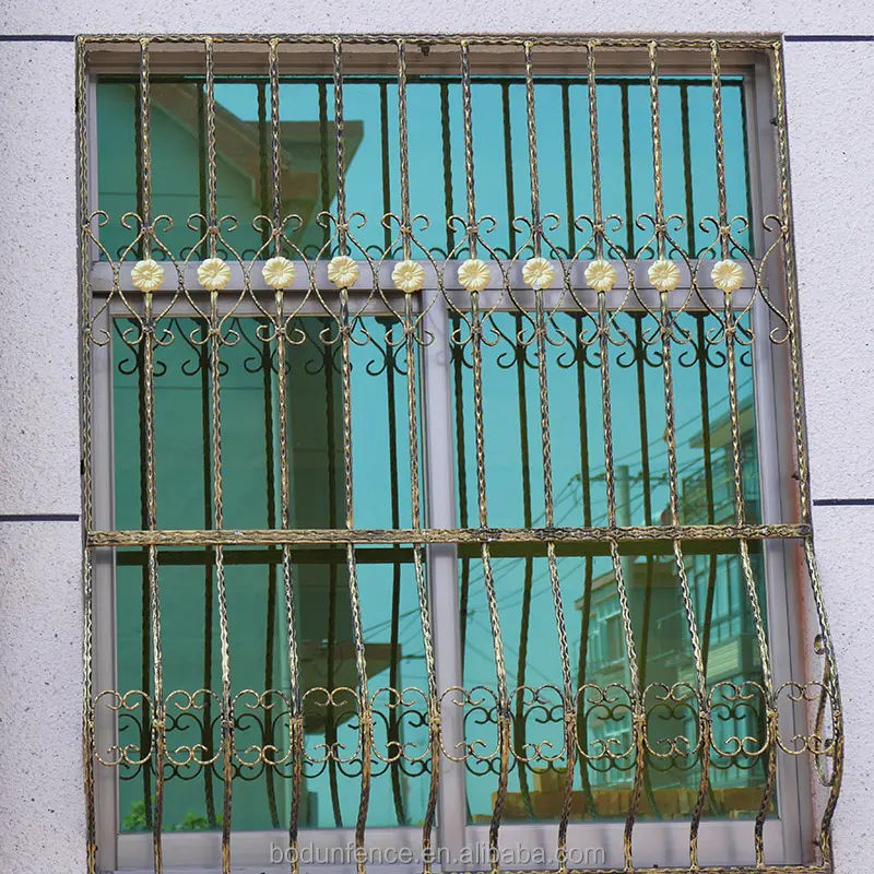 Diseño de rejilla de ventana forjado, VENTANAS DE HIERRO