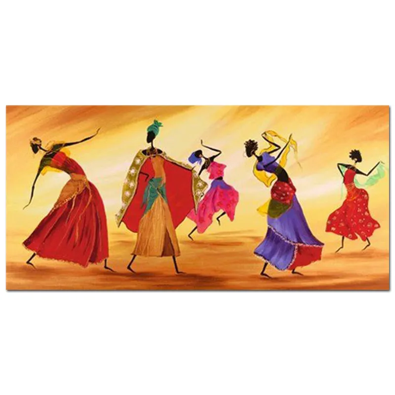 Wholesale African Abstract Dancing People Oil Painting Print