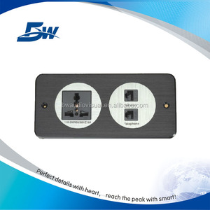 מתקדם מוברש אלומיניום קיר צלחת עם USB VGA RJ45 שקע