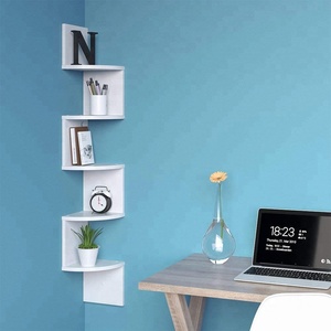 Commercio all'ingrosso Multifunzione 5 Tiers Elegante <span class=keywords><strong>Zig</strong></span> Zag di Grandi Dimensioni di Montaggio Ad Angolo Mensola A Muro