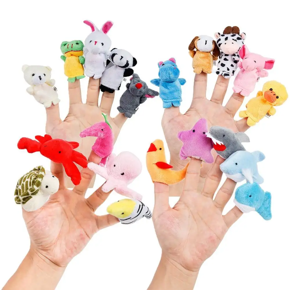 Brinquedos de pelúcia personalizados, 8 cm, pequeno, bonito, fábrica, animal do bebê, macio, fantoches de dedo