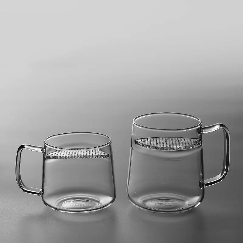 new style clear glass tea mug with infuser