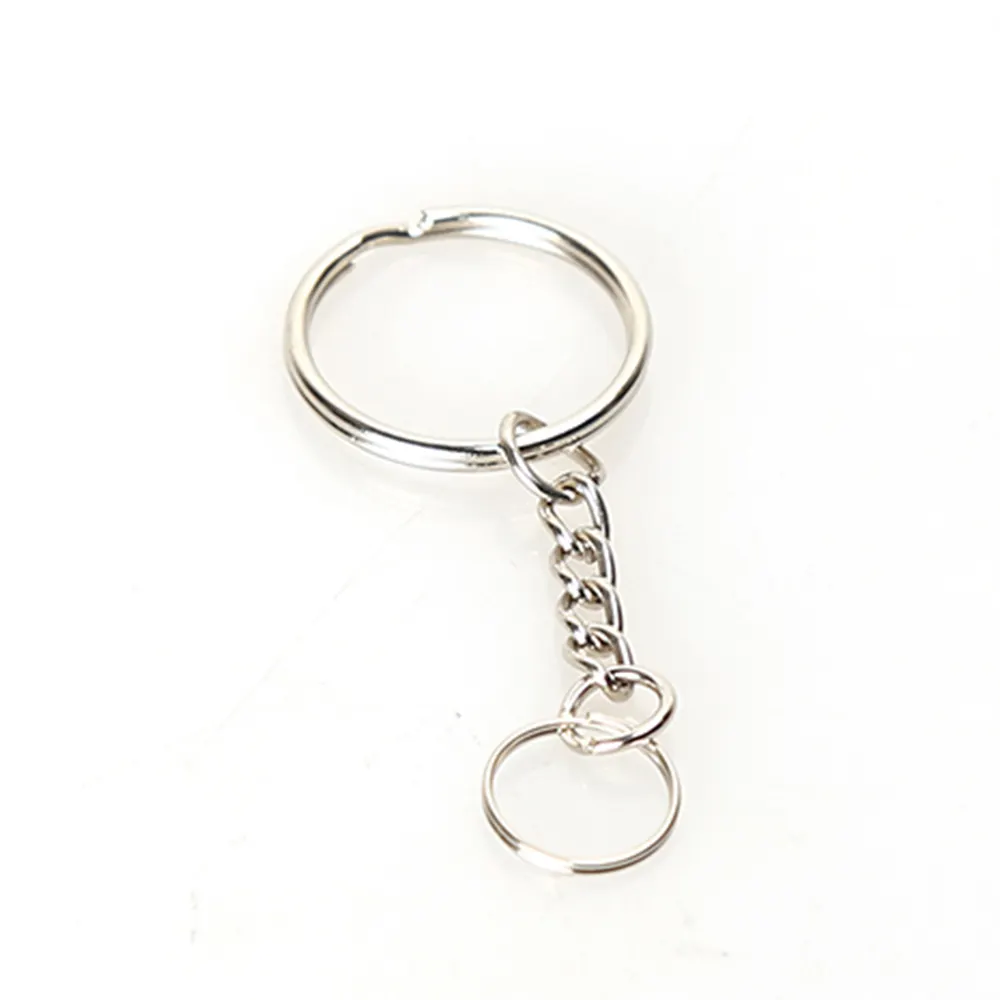 Twist four links chain iron metal keychain round key rings holder