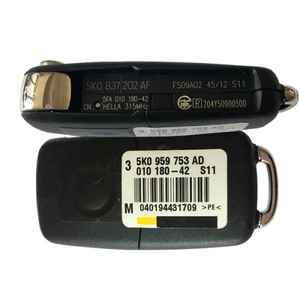 CN001026 ile 3 düğme uzaktan anahtar 315 MHZ ve ID48 HU66 FCCID 5K0 837 202 AF