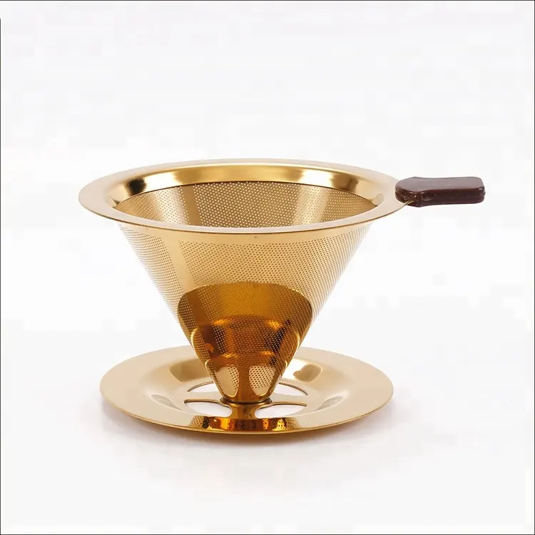 टाइटेनियम लेपित सोने कॉफी बनाने की मशीन फिल्टर डालो से अधिक चालाक कॉफी dripper