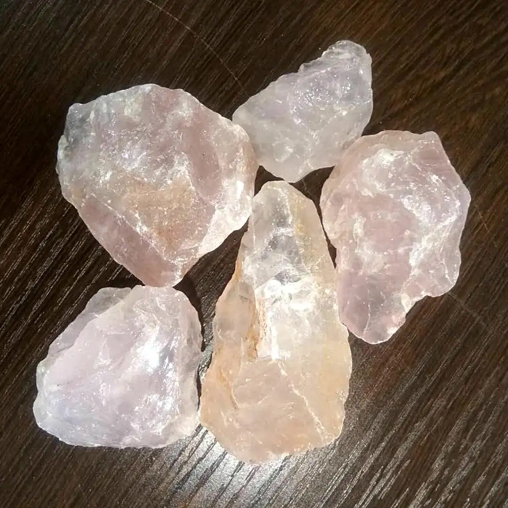 Wholesale natural raw rough crystal stone gemstone rose quartz specimen for set energy