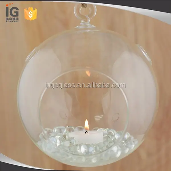 Glass Hanging Round Ball Air Plant Terrarium/Hanging Votive Candle Holder