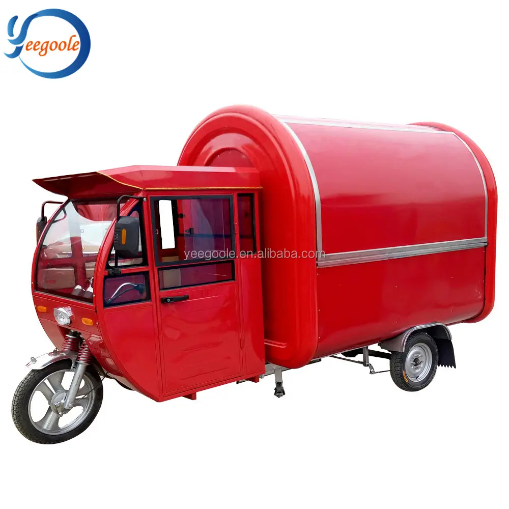 Caminhão de alimentos móvel/carrinho de sorvete/hot dog carrinho de comida móvel com triciclo elétrico