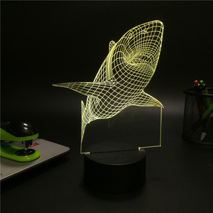 Nieuwe 2017 kinderen Dag Gift 3D LED USB Lamp Onderwater Wereld vis Walvis Cetacea Visuele Kleuren Nachtlampje Kind Tafel Geschenken Speelgoed - Product Image 5