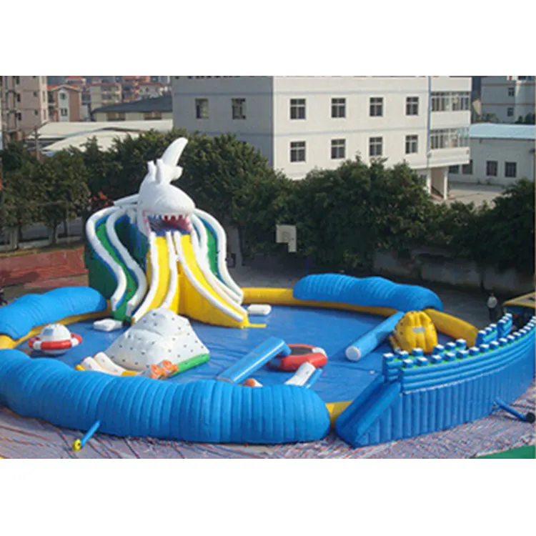 Offre Spéciale géant toboggan gonflable avec piscine natation balle jouets piscine parc aquatique gonflable avec piscine