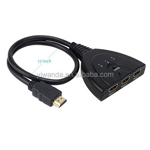 Switcher HDMI 3 in 1 adattatore cavo hdmi 1080p 3 in 1 completo con 3 ingressi di commutazione automatici extensor conector hdmi