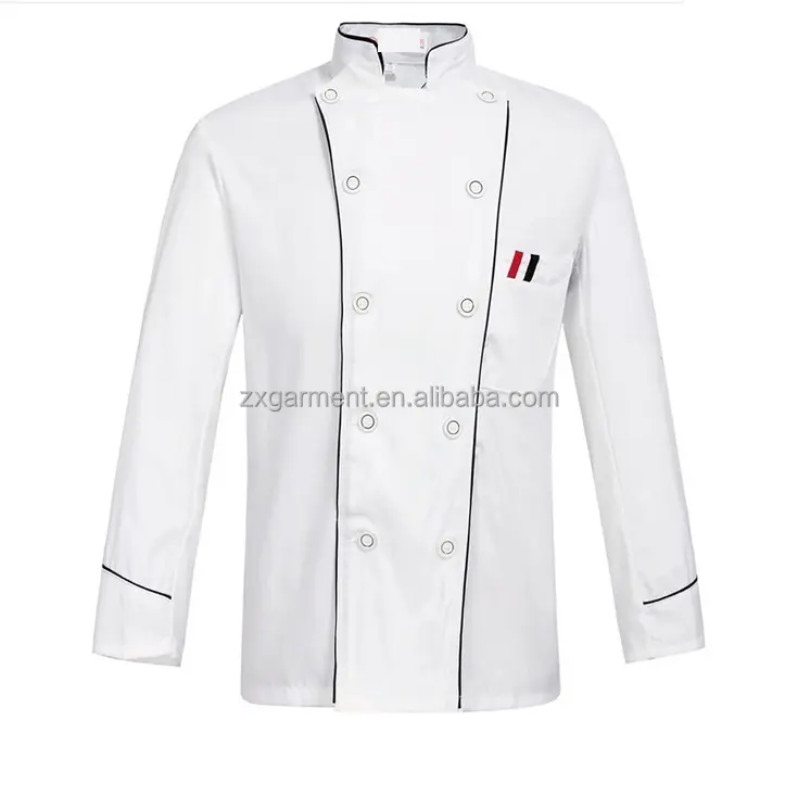 2018 ZX Dould-breasted chef coat/doble-breasted chaqueta de chef/doble-breasted uniforme de chef