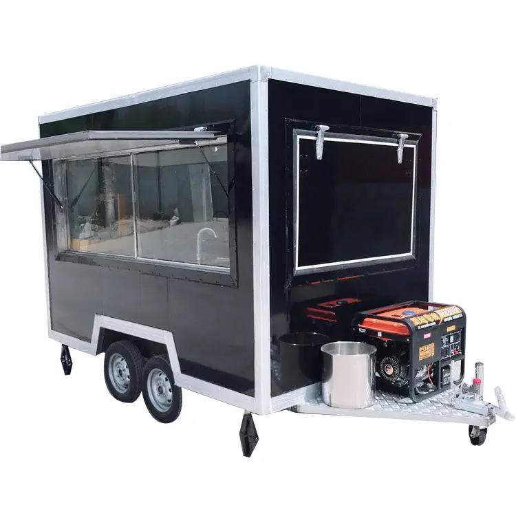 Bom design 3m quadrado reboque fast food food truck para venda europa