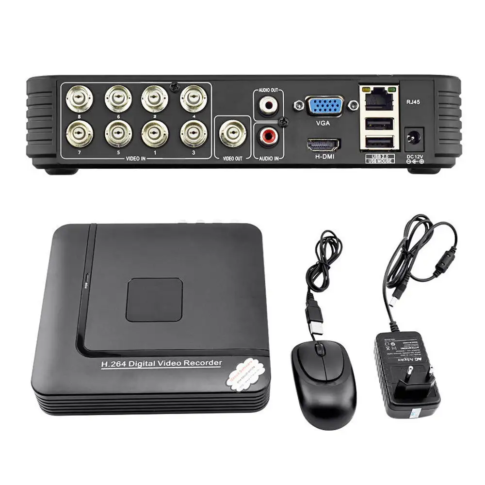 8 CH mini DVR 2CH D1 + 6CH CIF CCTV DVR 960 H Güvenlik Sistemi H.264 DVR Kaydedici