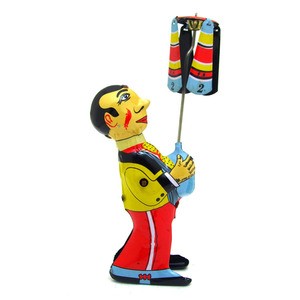 Vintage teneke robot oyuncaklar Vintage stilleri teneke oyuncaklar haddeleme şemsiye adam hediye - Product Image 3