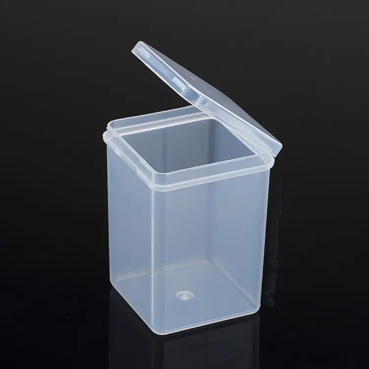 Boîte d'emballage, conteneur de stockage bouton/tige carré en plastique coton pratique moule d'injection en plastique boîte à charnière appareil ménager