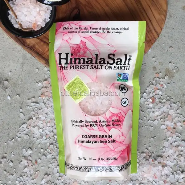 China atacado suporte 16oz himalaia rosa embalagem de sal e impressão