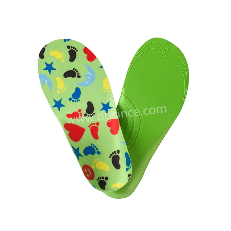 फ्लैट पैर के लिए dongguan बच्चों के लिए आर्थोपेडिक insoles आर्क समर्थन बच्चे ईवा फोम कस्टम प्रिंट जूता धूप में सुखाना