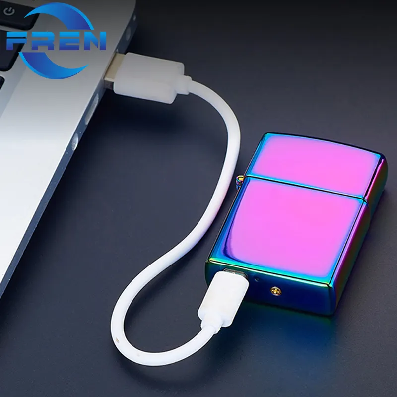 Fren isqueiro elétrico recarregável sem chama, isqueiro usb colorido para arco de alta qualidade sem chama