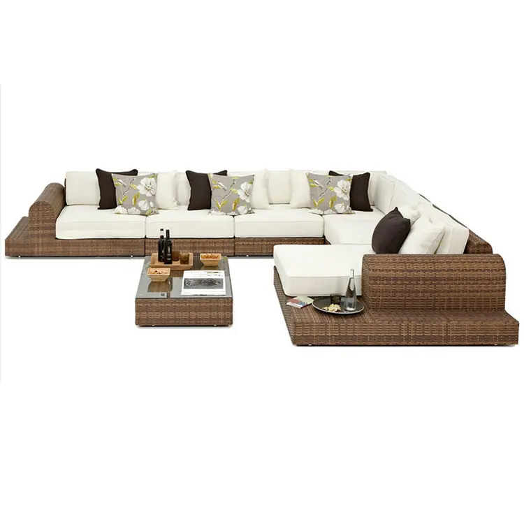 Canapé-lit en osier, au style italien moderne, accessoire de jardin