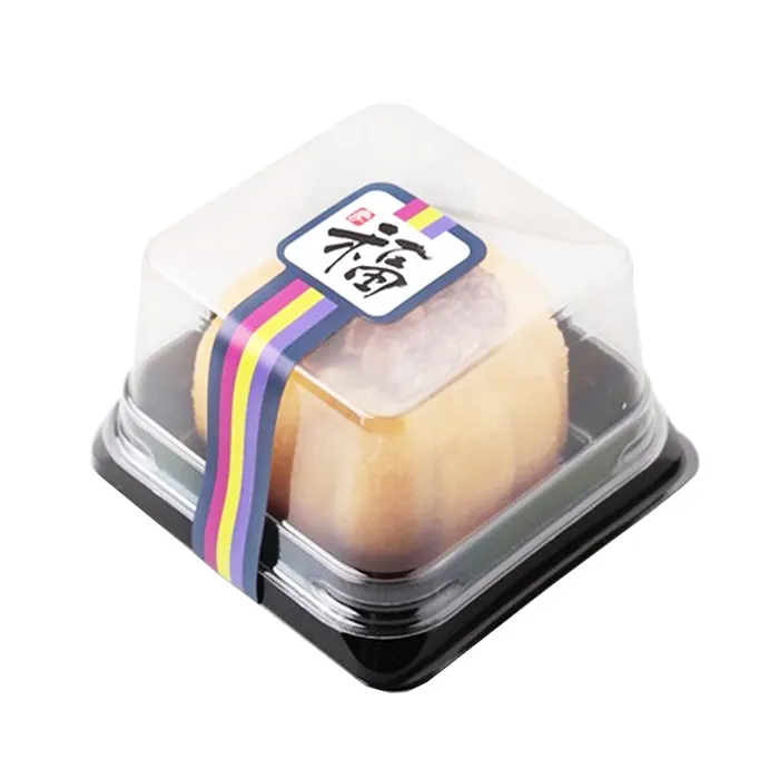 Benutzer definierte Cupcake Tray Container Kunststoff Mooncake Tray mit transparentem Deckel Lebensmittel verpackung Box
