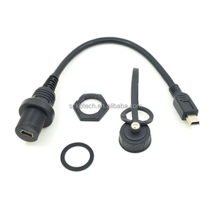 Mini USB 2.0 erkek kadın uzatma kablosu IP67 su geçirmez Panel yazıcı kamera bilgisayar kullanımı için montaj konektörü - Product Image 1