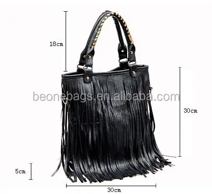 Shopping Online Hong Kong porcellane francese nuovissima borsa con frangia di nappe