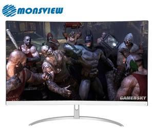 ナローベゼル27インチカーブスクリーンモニターデスクトップ27インチFHDスクリーンディスプレイコンピューターモニター (VGAHDMIedオーディオスピーカー付き)