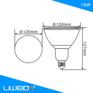 屋外照明ガーデン用の優れた熱放散を備えた防水IP65 15W E27 E26 LED PAR38電球